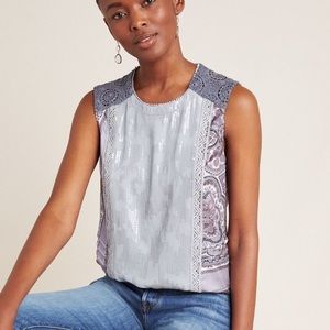 ‘Tiny’ Purple print tank top by Anthropologie
